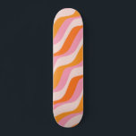 Rainbow Swirl Pink Orange Abstract Retro Sunshine Skateboard<br><div class="desc">Abstract Retro Lines – Abstract Rainbow in Beige,  Pink and Orange.</div>