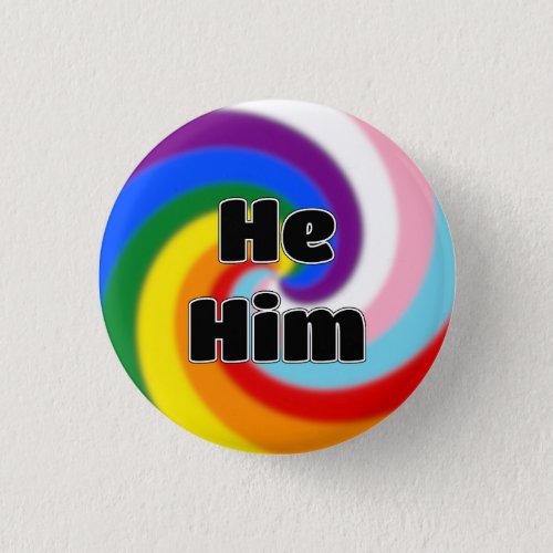 Rainbow Swirl Pronoun Pin HeHim