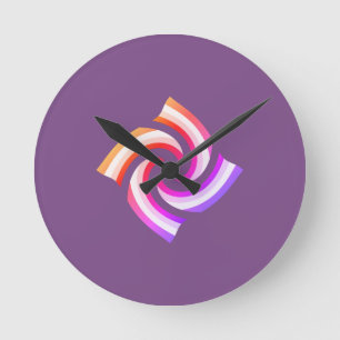 Rainbow Swirl Round Clock