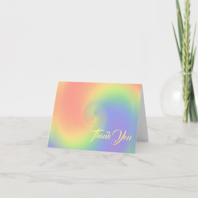 Rainbow Swirl Thank You Card (Front)