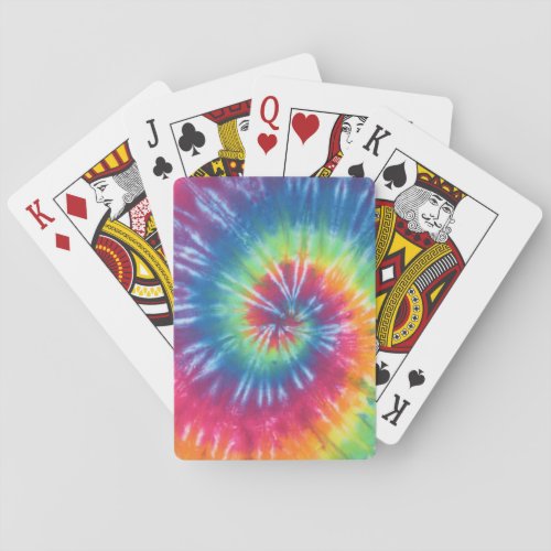 Rainbow Swirl Tie Dye Bicycle Playing Cards