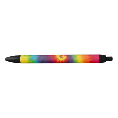 Rainbow Swirl Tie Dye Groovy Cool Colorful Black Ink Pen