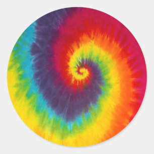 Rainbow Swirl Tie Dye Groovy Cool Colorful Classic Round Sticker