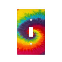 Rainbow Swirl Tie Dye Groovy Cool Colorful Light Switch Cover