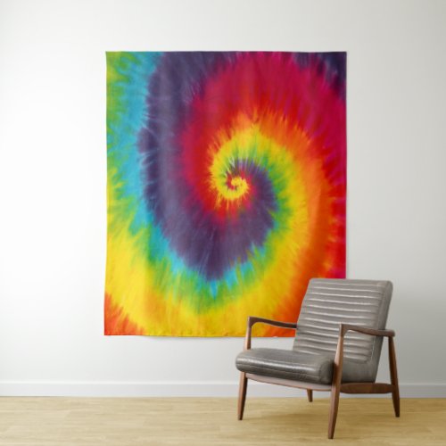 Rainbow Swirl Tie Dye Groovy Cool Colorful Tapestry