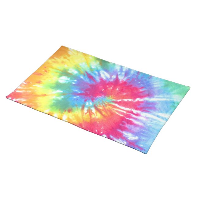 Rainbow Swirl Tie-Dye Placemat (On Table)