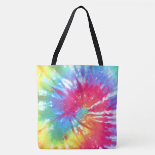 Rainbow Swirl Tie-Dye Tote Bag