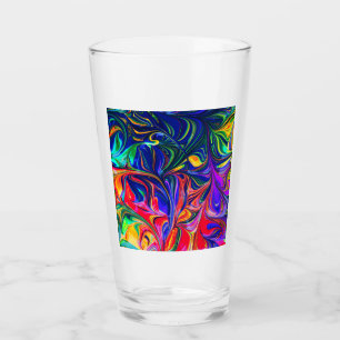 Rainbow Swirl Trippy Glow Stick Glass