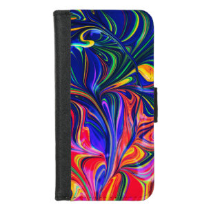 Rainbow Swirl Trippy Glow Stick iPhone 8/7 Wallet Case