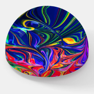 Rainbow Swirl Trippy Glow Stick Paperweight