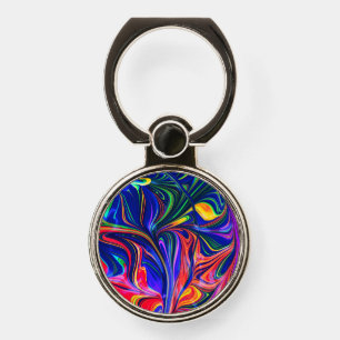 Rainbow Swirl Trippy Glow Stick Phone Ring Stand