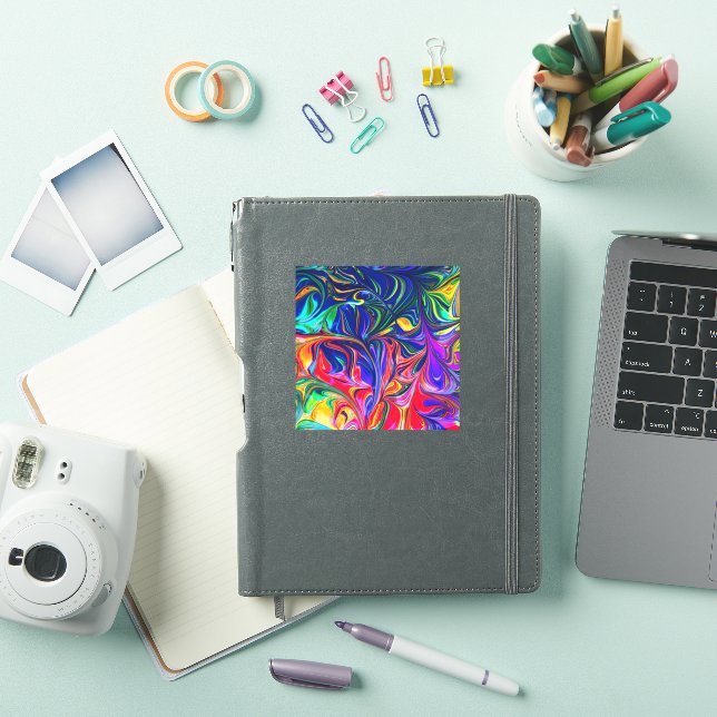 Rainbow Swirl Trippy Glow Stick Sticker (iPad Cover)