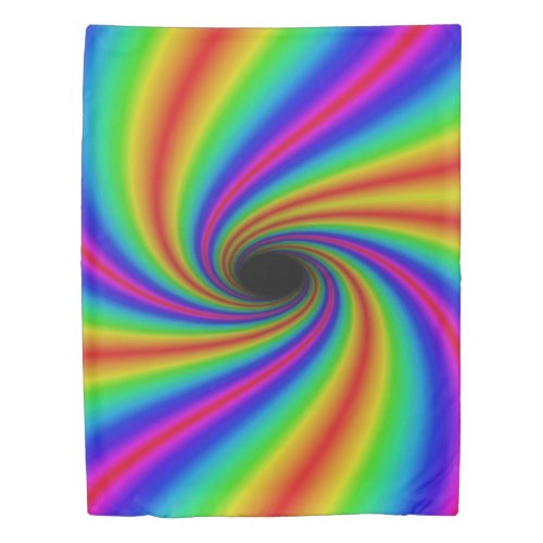 Rainbow Swirl Twin Size Duvet Cover