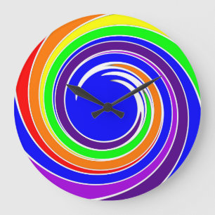 Rainbow Swirl Wall Clock