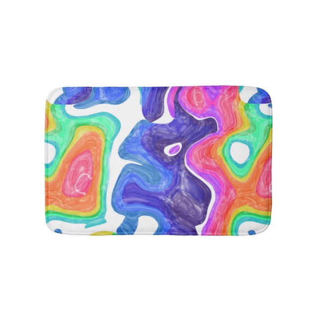 Rainbow Swirls Bath Mat (Front)