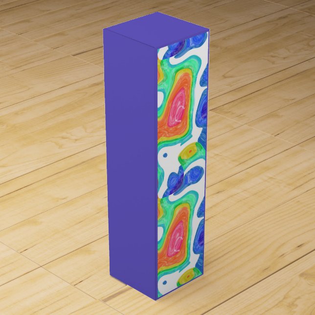 Rainbow Swirls Bath  Wine Box (Back)