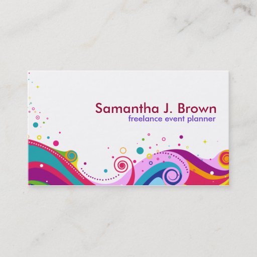 Customizable Rainbow Swirls Business Card