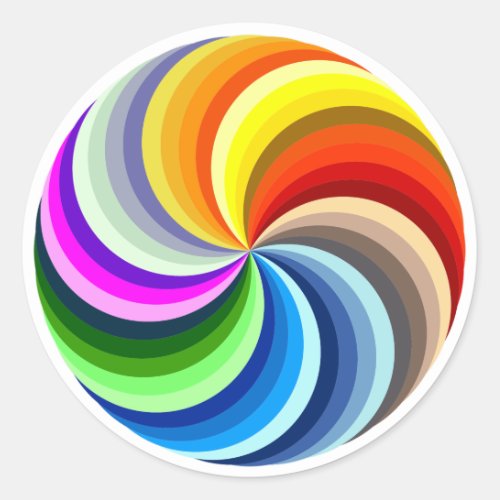 Rainbow Swirls Classic Round Sticker