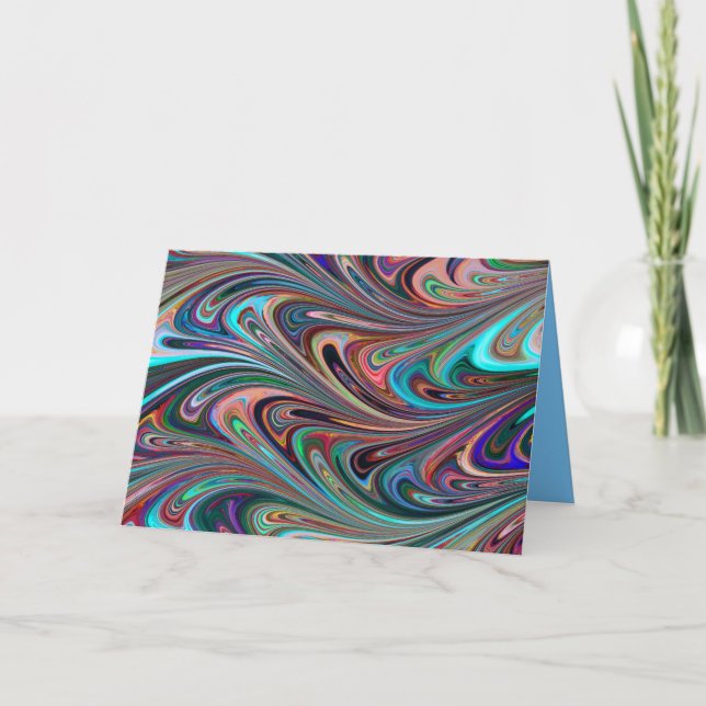 rainbow swirls greeting card (Front)