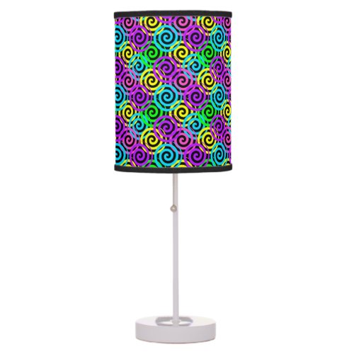 Rainbow Swirls Neon Teen Girls  Table Lamp