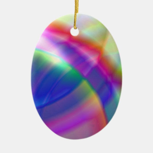 Rainbow Swirls Ornament (Front)