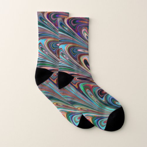 rainbow swirls socks