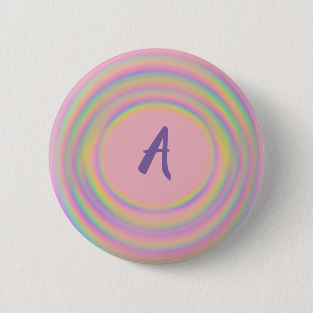 Rainbow Swirls with Monogram Button (Front)