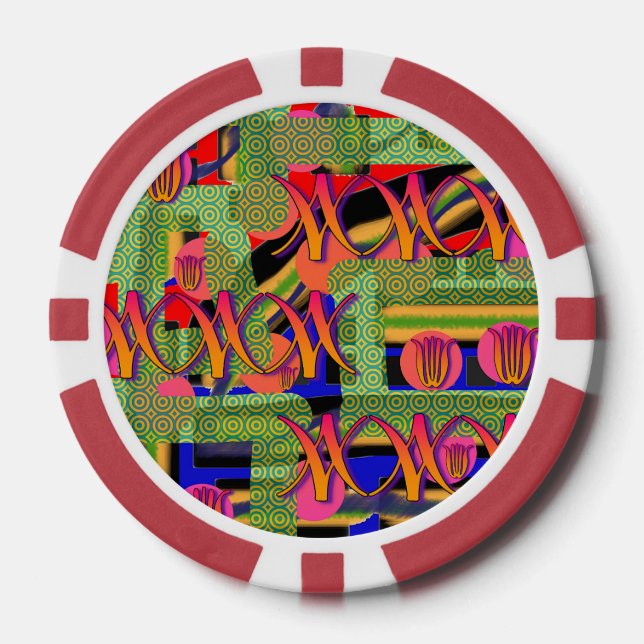 Rainbow Symbols  Poker Chips (Front)