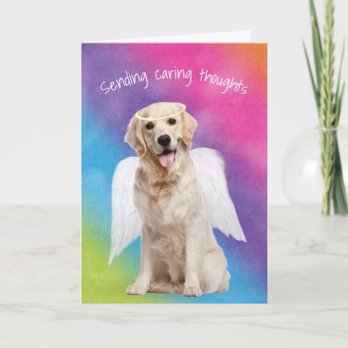 Rainbow Sympathy Golden Retriever Loss of Pet Card