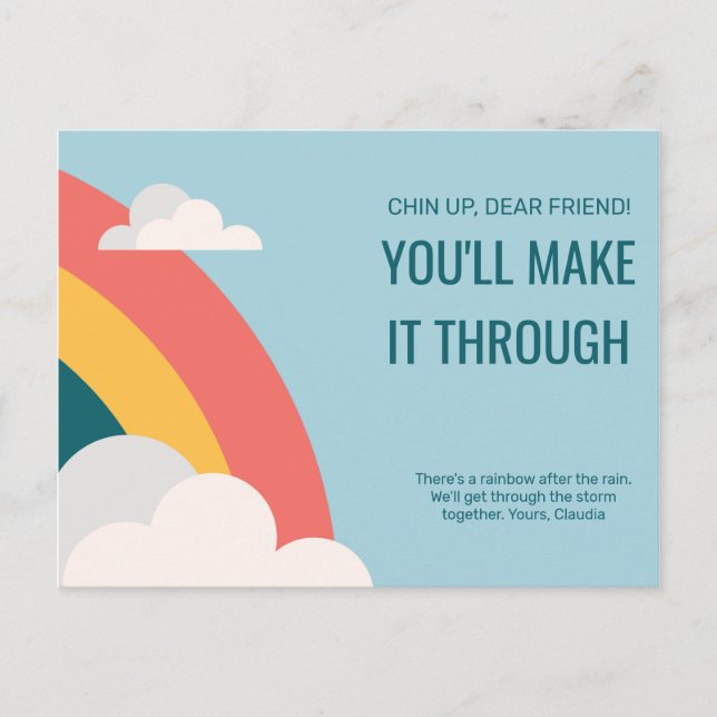 Rainbow Sympathy Postcard (Front)