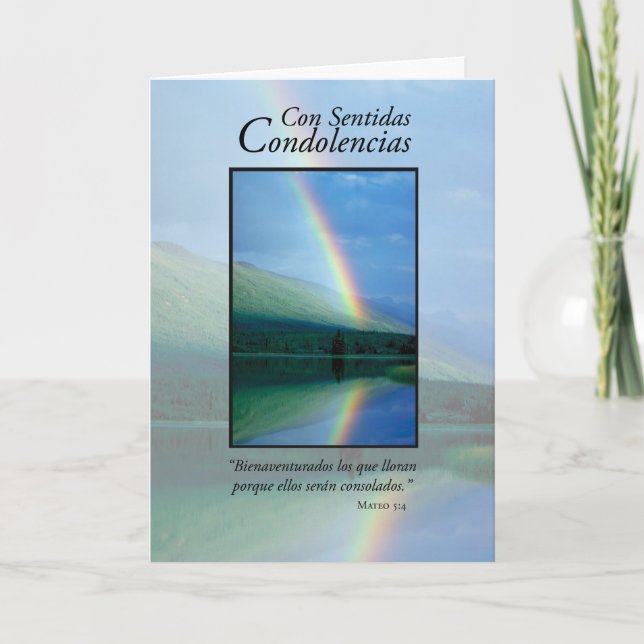 Rainbow Sympathy, Spanish Religious Card (Front)