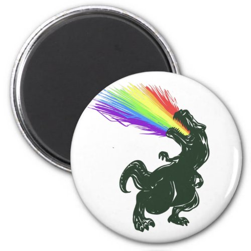Rainbow T_rex Silhouette Magnet