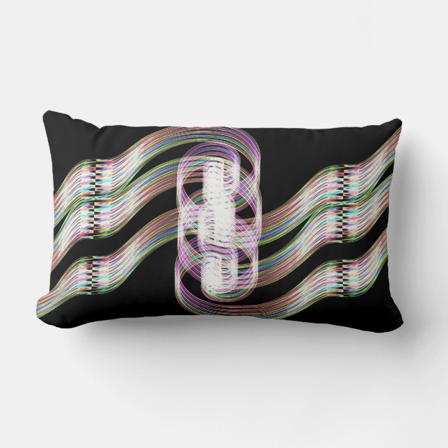 Rainbow Taffy Candy Two Lumbar Pillow (Front)