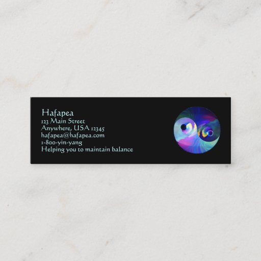 Customizable Yin Yang Skinny Card Business Card