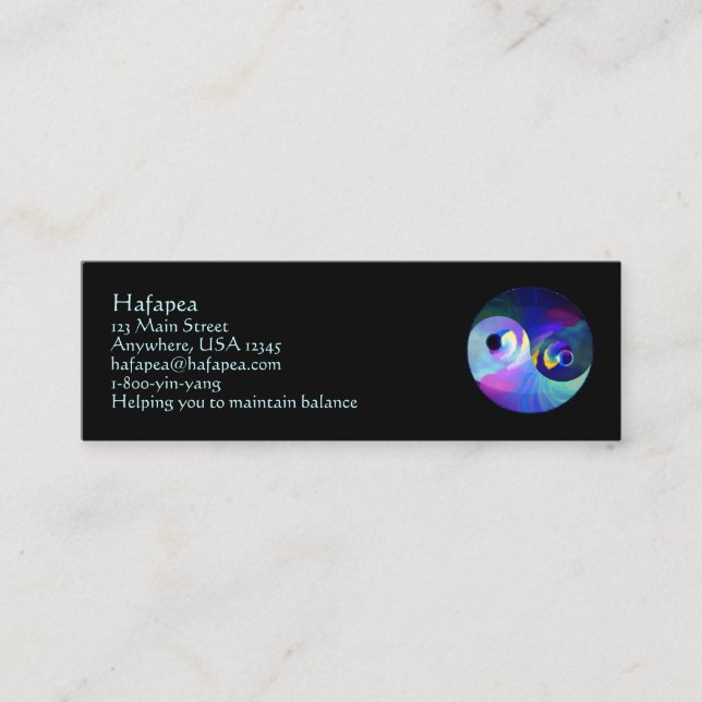 Rainbow Taijitu Yin Yang Mini Business Card (Front)