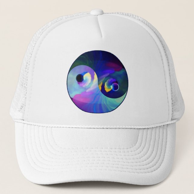 Rainbow Taijitu Yin Yang Trucker Hat (Front)