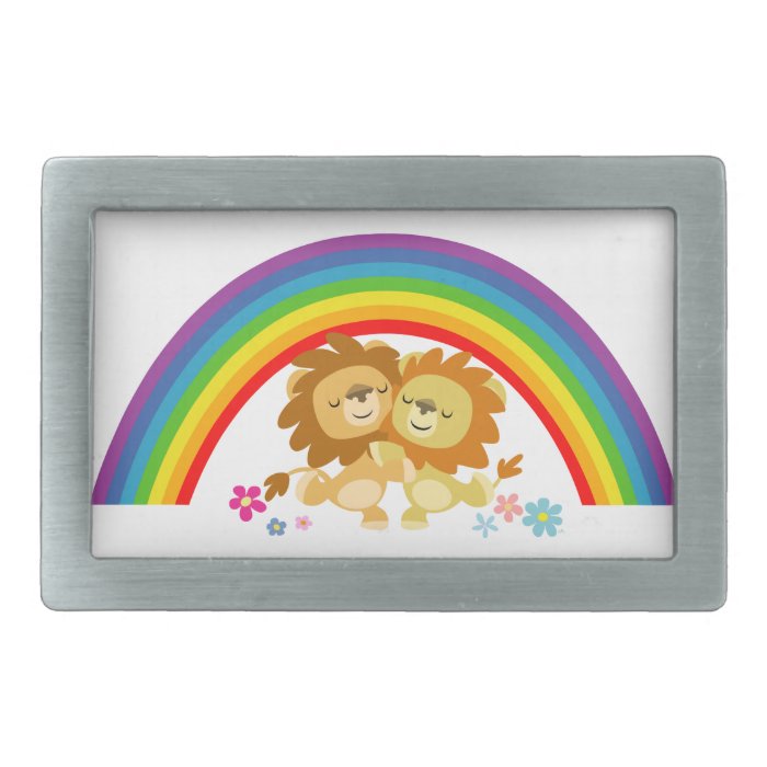 Rainbow Tango Cute Cartoon Lions Belt Buckle