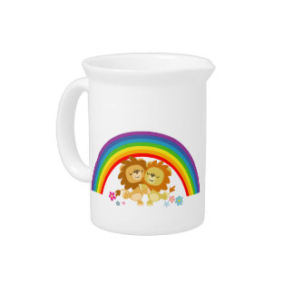 Rainbow Tango-Cute Cartoon Lions Pitcher