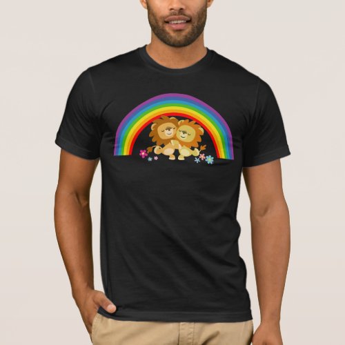 Rainbow Tango_Cute Cartoon Lions T_Shirt