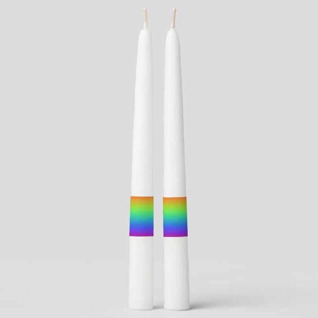 Rainbow Taper Candle (Front)