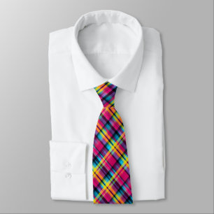 Rainbow Tartan Neck Tie