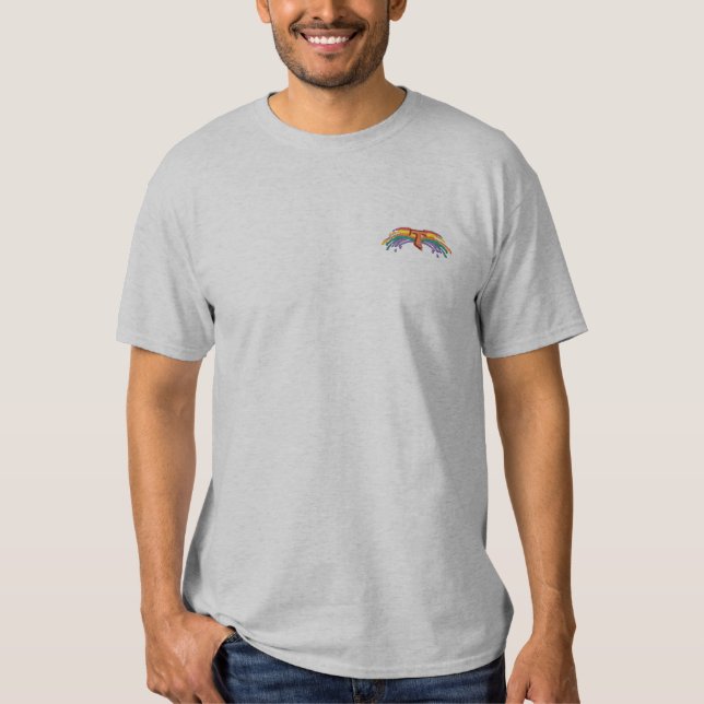 Rainbow TAU embroidered Embroidered T-Shirt (Front)