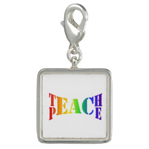 Rainbow Teach Peace Charm