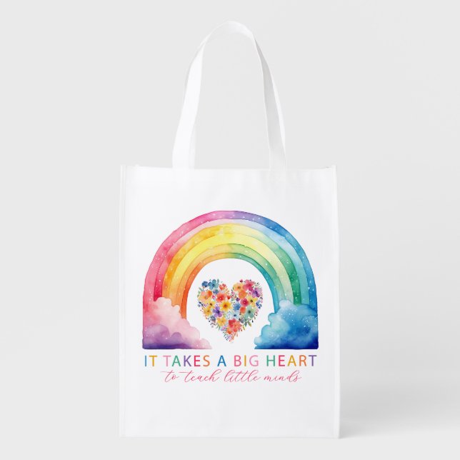 Rainbow Teacher Appreciation Tote Bag (Front)