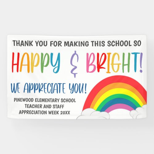 Rainbow Teacher Appreciation Week Banner