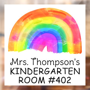 Rainbow Teacher Classroom Sign Window Cling Decal