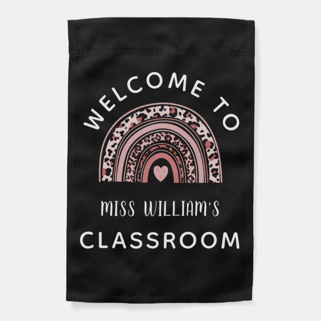 Rainbow Teacher Classroom Welcome Garden Flag (Front)