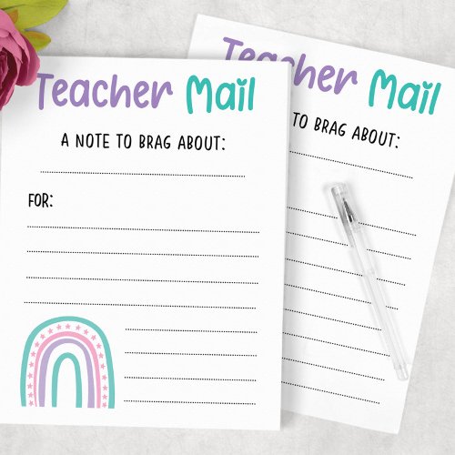 Rainbow Teacher Mail Post_it Notes
