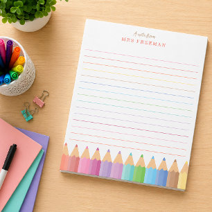 Rainbow Teacher Personalized Notepad