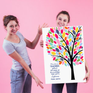 Rainbow Teacher Tree Quote Giant Thank You Card